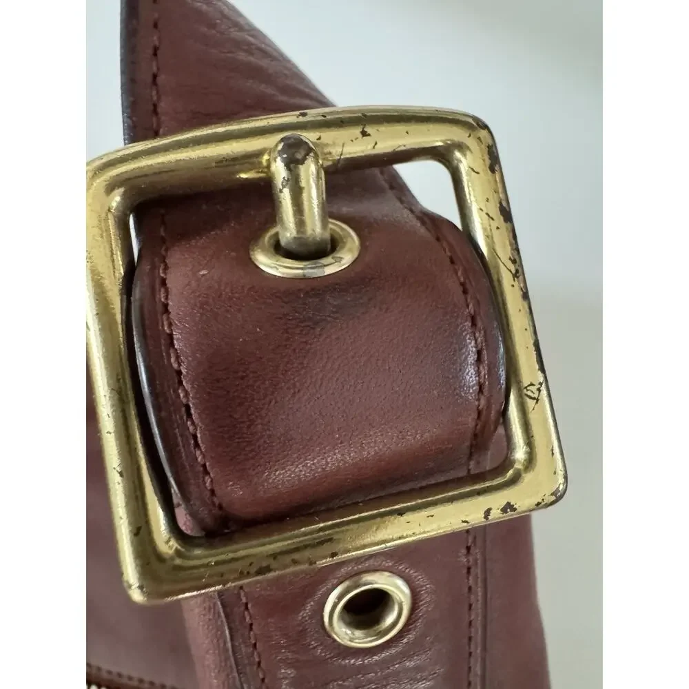 Coach Legacy Duffle Leather Shoulder Hobo Bag Brown Cognac Brass 19889 Large